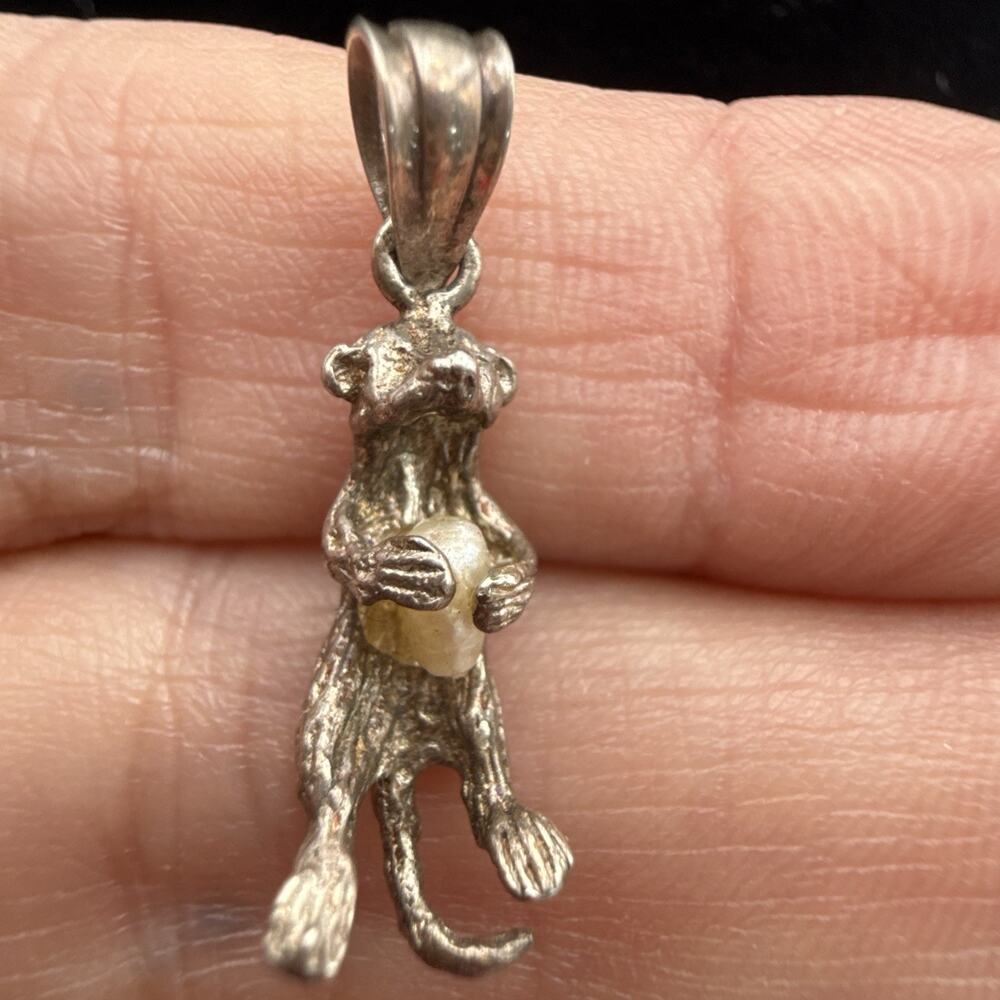 Small Sea Otter With Pearl Charm by Tamara G. Designs